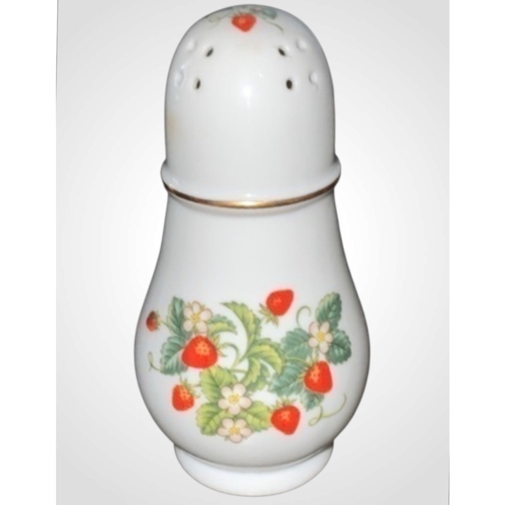 Avon Replacement 1978 Brazilian China 22K Gold Trimmed Strawberry Salt Shaker